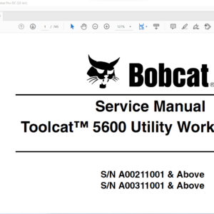 Bobcat Toolcat™ 5600 Utility Work Machine Service - HeyDownloads