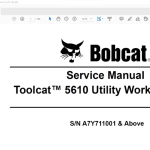 Bobcat Toolcat™ 5610 Utility Work Machine Service Manual 6986804 (3-11) - PDF DOWNLOAD
