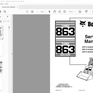 Bobcat Turbo 863 Turbo 863 High Flow Service Manual 6900942 (7-10) - PDF DOWNLOAD