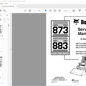 Bobcat Turbo 873 Turbo 883 Includes High Flow G Series Service Manual 6900847 (2-06) 