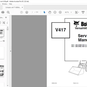 Bobcat V417 VersaHANDLER Service Manual 6904956 (6-09) - PDF DOWNLOAD