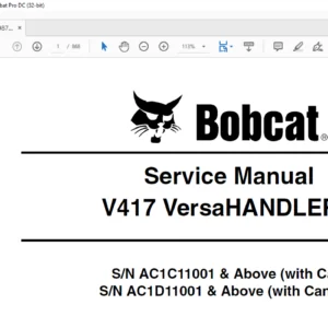 Bobcat V417 VersaHANDLER® Service Manual 6987144 (4-10) - PDF DOWNLOAD