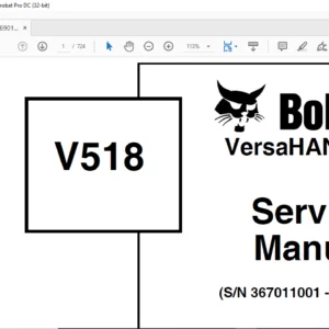 Bobcat V518 VersaHANDLER Service Manual 6901769 (3-06) - PDF DOWNLOAD