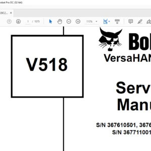 Bobcat V518 VersaHANDLER Service Manual 6902756 (1-07) - PDF DOWNLOAD