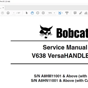 Bobcat V638 VersaHANDLER® Service Manual 6986763 (4-10) - PDF DOWNLOAD