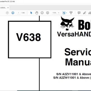Bobcat V638 VersaHandler Service Manual 6904755 (1-07) - PDF DOWNLOAD