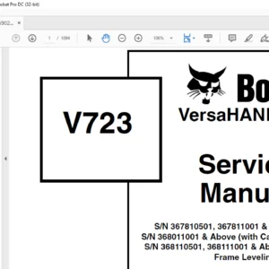 Bobcat V723 VersaHANDLER Service Manual 6902760 (1-07) - PDF DOWNLOAD