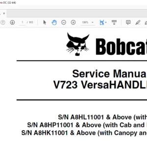 Bobcat V723 VersaHANDLER® Service Manual 6986675 (4-10) - PDF DOWNLOAD