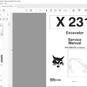Bobcat X 231 Excavator Service Manual 6722178 (3–92) - PDF DOWNLOAD