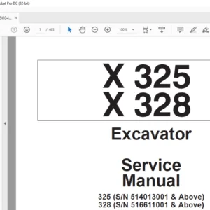 Bobcat X 325 X 328 Excavator Service Manual 6900462 (3–98) - PDF DOWNLOAD
