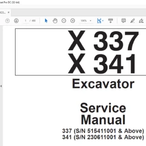 Bobcat X 337 X 341 Excavator Service Manual 6900380 (10–97) - PDF DOWNLOAD