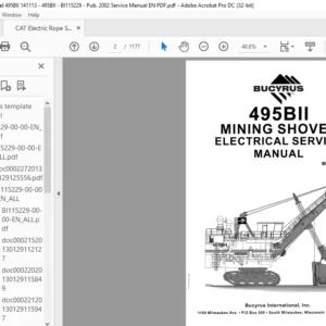 CAT Electric Rope Shovel 495BII MINING SHOVEL ELECTRICAL SERVICE MANUAL - PDF DOWNLOAD
