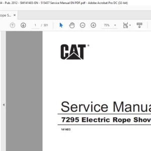 CAT Electric Rope Shovel 7295 Electric Rope Shovel Service Manual  - PDF DOWNLOAD