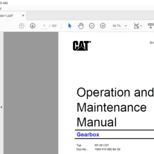 CAT Plow Gearbox  KP-30 CST Operation & Maintenance Manual  - PDF DOWNLOAD