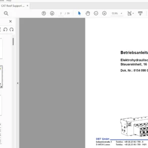 CAT Roof Support  DBT Elektrohydraulische Steuereinheit 16 Funktionen Betriebsanleitung - PDF DOWNLOAD (GERMAN)
