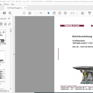 CAT Roof Support Schildausbau 700/1600-2x2677-1750 Betriebsanleitung - PDF DOWNLOAD (German)