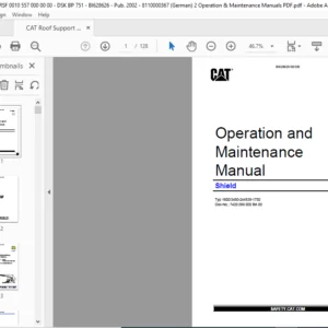 CAT Roof Support Shield Operation and Maintenance Manual - PDF DOWNLOAD