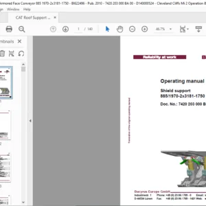 CAT Roof Support Shield support 8851970-2x3181-1750 operation Manual - PDF DOWNLOAD