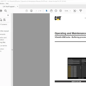 CAT Roof Support VDataSrvDBCache Operation & Maintenance Manual  - PDF DOWNLOAD