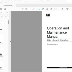 CAT Roof Support Water valve unit 4 functions Operation & Maintenance Manual - PDF DOWNLOAD