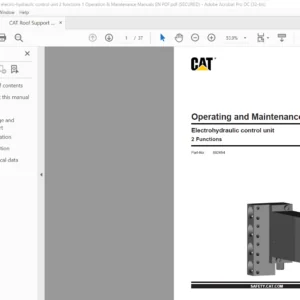 CAT Roof Support electro-hydraulic control unit 2 functions Operation & Maintenance Manual - PDF DOWNLOAD
