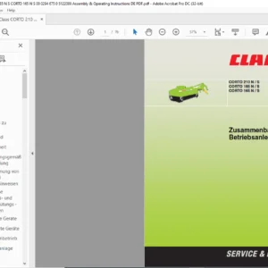 CLAAS CORTO 210 NS 185 NS 165 NS Zusammenbau- und Betriebsanleitung Manual - PDF DOWNLOAD (GERMAN)