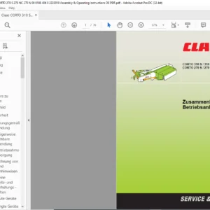 CLASS CORTO 310 S/310 N 270 S/270 NC/270N Zusammenbau- und Betriebsanleitung - PDF DOWNLOAD (German)