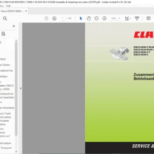 CLASS DISCO 8550 C PLUS / 8550 C 8550 PLUS / 8550 8550 C-T 8500 C Zusammenbau- und Betriebsanleitung Manual