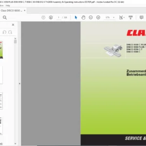 Claas 8550 C PLUS / 8550 C 8550 PLUS / 8550 8550 C-T 8500 C Zusammenbau- und Betriebsanleitung Manual - PDF DOWNLOAD (GERMAN)
