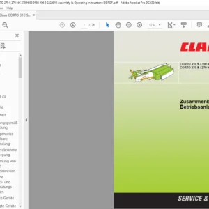 Claas CORTO 310 S/310 N 270 S/270NC/270N Zusammenbau- und Betriebsanleitung Manual - PDF DOWNLOAD