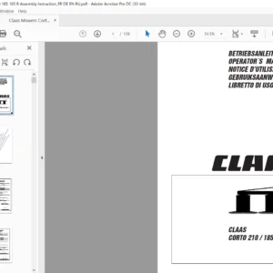 Claas Corto 210 185 165 R Operator's Manual DE_EN_FR_NL - PDF DOWNLOAD