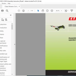 Claas Corto 3100 S 3100 N Assembly & Operator's Manual - PDF DOWNLOAD
