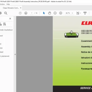 Claas Corto 3200 FN Profil 3200 F Profil 2800 F Profil Assembly Instruction Manual FR_DE_EN_RU - PDF DOWNLOAD