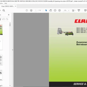 Claas DISCO 3000 TC/3000 TC PLUS 3000 TC FG/3000 TC FG PLUS 3000 TRC/3000 TRC PLUS 3000 AS/3000 AS PLUS Zusammenbau- und Betriebsanleitung