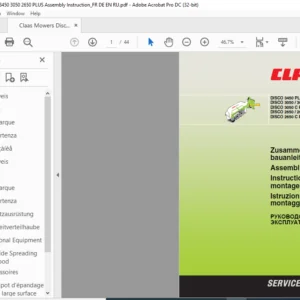 Claas DISCO 3450 Plus 3050/3050 Plus 3050 C Plus 2650/2650 Plus 2650 C Plus Assembly Manual - PDF DOWNLOAD