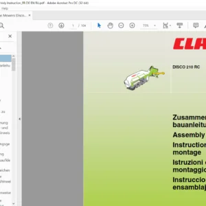 Claas Disco 210 RC Assembly Manual DE_EN_FR_IT - PDF DOWNLOAD