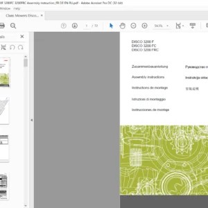 Claas Disco 3200F 3200FC 3200FRC Assembly Instruction Manual DE_EN_FR_IT_RU - PDF DOWNLOAD