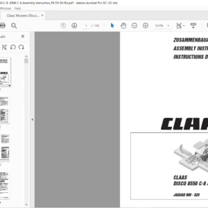 Claas Disco 8550 C-8 8500 C-8 Assembly Instruction Manual FR_DE_EN - PDF DOWNLOAD