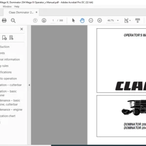 Claas Dominator 208 Mega III Dominator 204 Mega III Operator's Manual - PDF DOWNLOAD