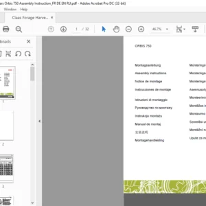 Claas Forage Harvesters Orbis 750 Assembly Instruction Manual DE_EN_FR_ES_IT - PDF DOWNLOAD
