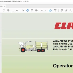 Claas Jaguar 900 Profistar Jaguar 890 Profistar Operator's Manual - PDF DOWNLOAD