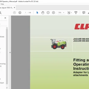 Claas Jaguar 960-930 Jaguar 900-830 Fitting & Operating Instructions Manual - PDF DOWNLOAD