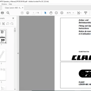 Claas Lexion 480 460 MTS Operator's Manual FR_DE_EN - PDF DOWNLOAD
