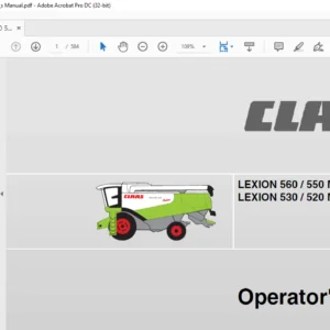 Claas Lexion 560 550 530 520 Montana Operator's Manual - PDF DOWNLOAD