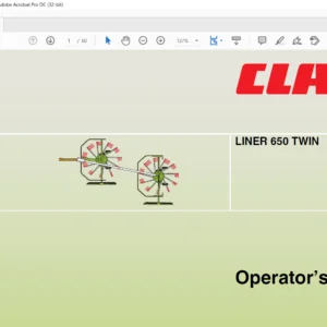 Claas Liner 650 Twin Operator's Manual - PDF DOWNLOAD
