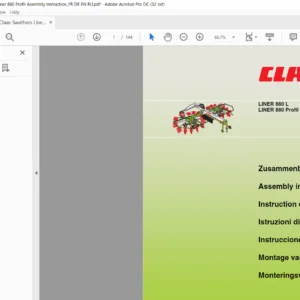 Claas Liner 880 L Liner 880 Profil Assembly Instruction Manual FR_DE_EN_IT - PDF DOWNLOAD