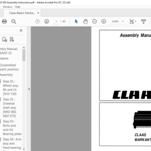 Claas Markant 55 Assembly Instruction Manual - PDF DOWNLOAD