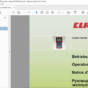 Claas Miscellaneous HYDRO-TESTER Operator's Manual FR_DE_EN_RU - PDF DOWNLOAD