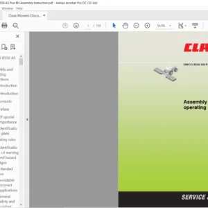 Claas Mower DISCO 8550 AS Plus Assembly and operating instructions Manual - PDF DOWNLOAD