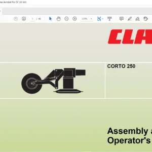 Claas Mowers Corto 250 Assembly & Operator's Manual - PDF DOWNLOAD